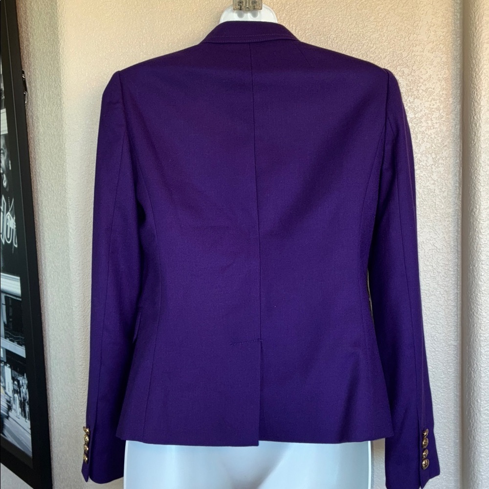 J Crew "Schoolboy" Blazer Women's 0, Purple Wool, Classic tailoring. EUC - Picture 4 of 17